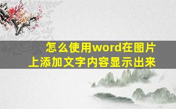 怎么使用word在图片上添加文字内容显示出来