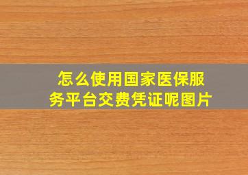 怎么使用国家医保服务平台交费凭证呢图片