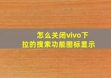 怎么关闭vivo下拉的搜索功能图标显示