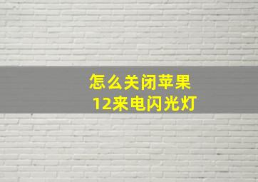 怎么关闭苹果12来电闪光灯