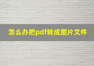 怎么办把pdf转成图片文件