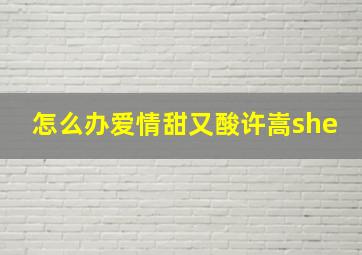 怎么办爱情甜又酸许嵩she