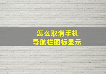 怎么取消手机导航栏图标显示