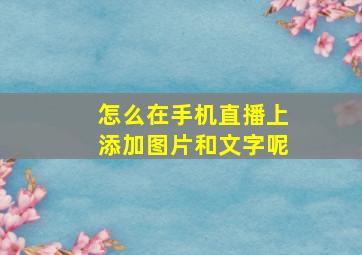 怎么在手机直播上添加图片和文字呢