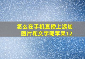 怎么在手机直播上添加图片和文字呢苹果12