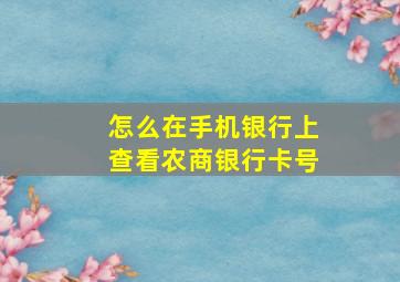 怎么在手机银行上查看农商银行卡号