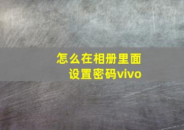 怎么在相册里面设置密码vivo