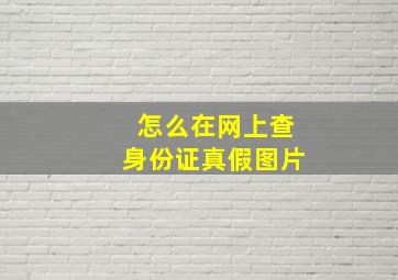 怎么在网上查身份证真假图片