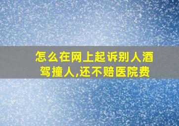 怎么在网上起诉别人酒驾撞人,还不赔医院费