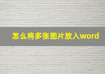 怎么将多张图片放入word