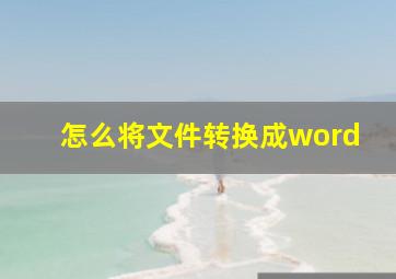 怎么将文件转换成word