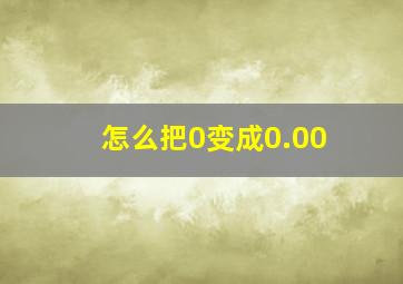 怎么把0变成0.00