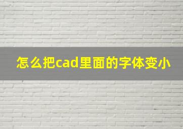 怎么把cad里面的字体变小