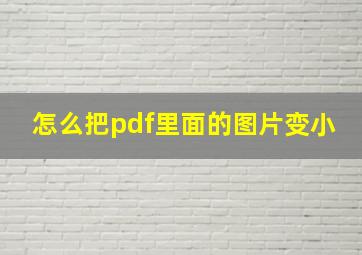 怎么把pdf里面的图片变小