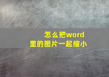 怎么把word里的图片一起缩小