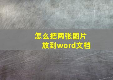 怎么把两张图片放到word文档