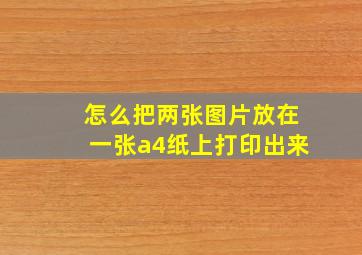 怎么把两张图片放在一张a4纸上打印出来