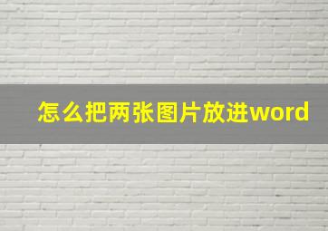 怎么把两张图片放进word