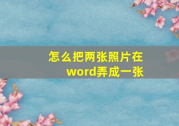 怎么把两张照片在word弄成一张