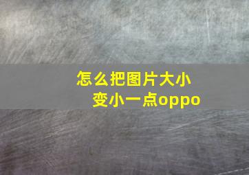 怎么把图片大小变小一点oppo