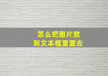 怎么把图片放到文本框里面去