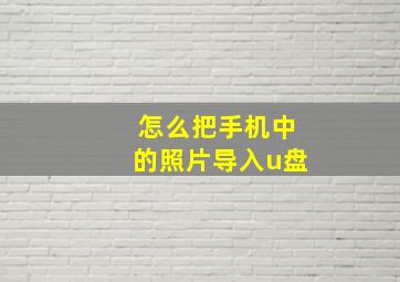 怎么把手机中的照片导入u盘