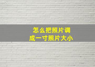 怎么把照片调成一寸照片大小