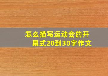 怎么描写运动会的开幕式20到30字作文