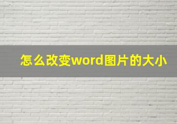 怎么改变word图片的大小