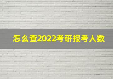 怎么查2022考研报考人数