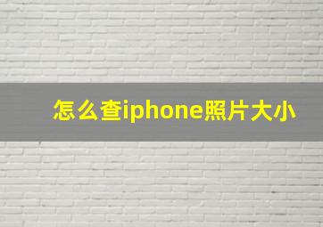 怎么查iphone照片大小