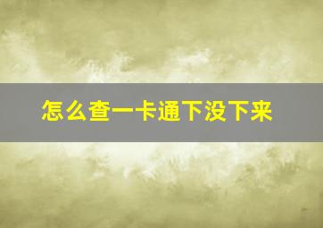 怎么查一卡通下没下来