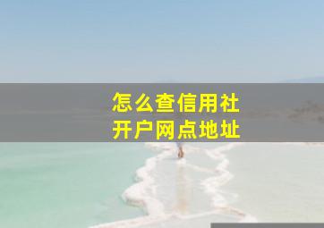 怎么查信用社开户网点地址