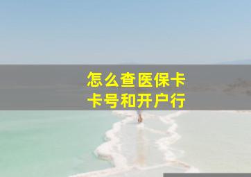 怎么查医保卡卡号和开户行