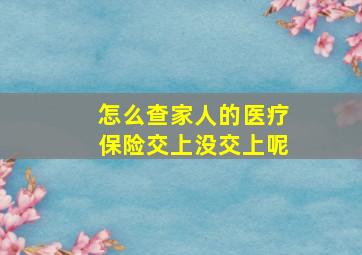 怎么查家人的医疗保险交上没交上呢