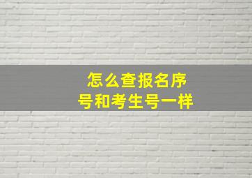 怎么查报名序号和考生号一样