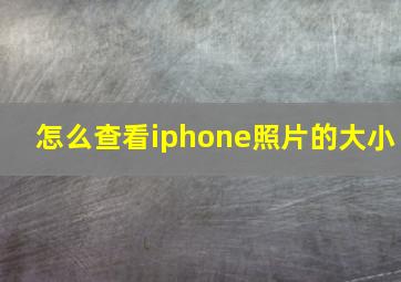 怎么查看iphone照片的大小