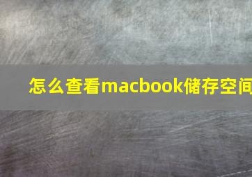 怎么查看macbook储存空间