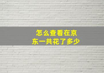 怎么查看在京东一共花了多少