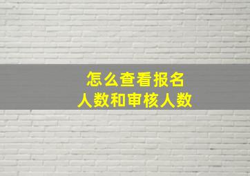 怎么查看报名人数和审核人数