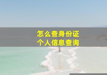 怎么查身份证个人信息查询