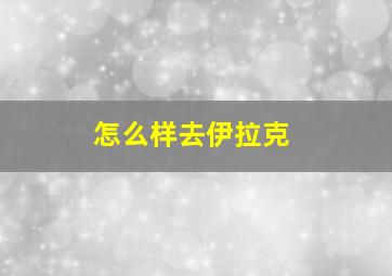 怎么样去伊拉克