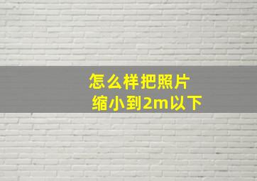 怎么样把照片缩小到2m以下