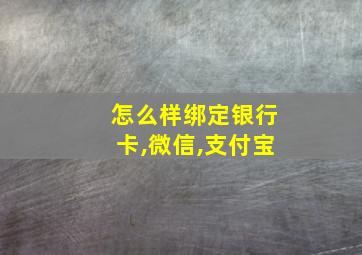 怎么样绑定银行卡,微信,支付宝