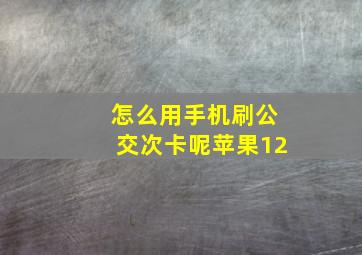 怎么用手机刷公交次卡呢苹果12