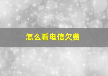 怎么看电信欠费