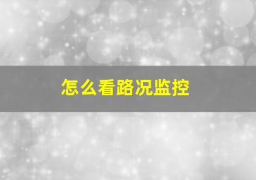 怎么看路况监控