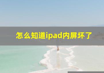 怎么知道ipad内屏坏了