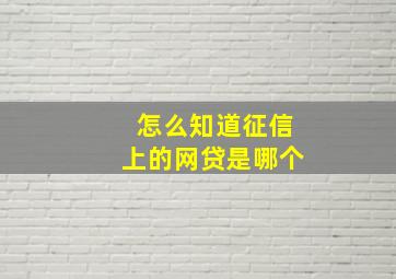 怎么知道征信上的网贷是哪个