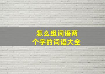 怎么组词语两个字的词语大全